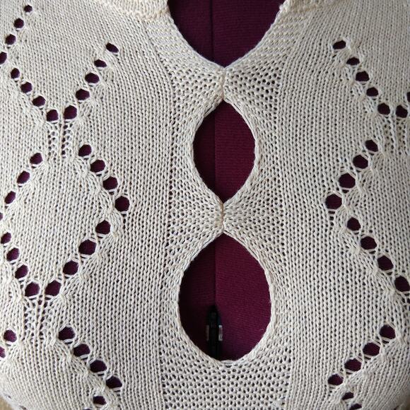 Repaired Lightweight Knit Top Swim Cover M / L long bell sleeve Hi-Lo upcycled - Picture 6 of 15